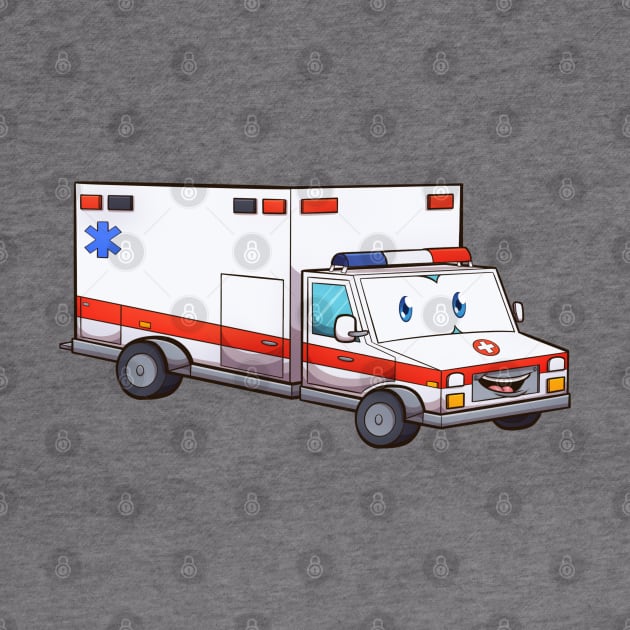 Cute Cartoon Ambulance Car by TheMaskedTooner